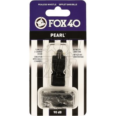 Gwizdek Pearl Fox 40 + sznurek czarny
