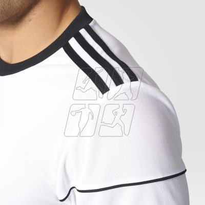 Koszulka piłkarska adidas Squadra 17 M BJ9175 wykonana w całości z poliestru, wyposażona w technologię climalite