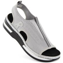 Komfortowe sandały wsuwane Rieker W RKR686 metallic 