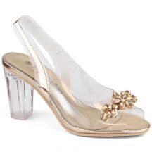 Transparentne sandały Potocki W WOL229A złote
