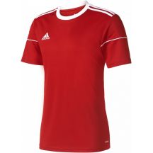Koszulka piłkarska adidas Squadra 17 Junior BJ9174 w kolorze czerwonym z białymi detalami, z technologią climalite