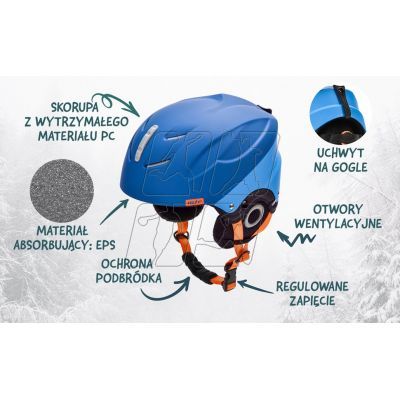 6. Kask narciarski Meteor Lumi granatowy/niebieski 24867-24869