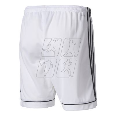 Spodenki piłkarskie adidas Squadra 17 M BJ9227 w kolorze białym, posiadają technologię climalite