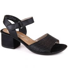 Skórzane komfortowe sandały Rieker W RKR675 czarne