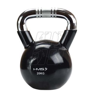 12. Kettlebell żeliwny uchwyt chrom radełkowany HMS KTC12 BLACK 