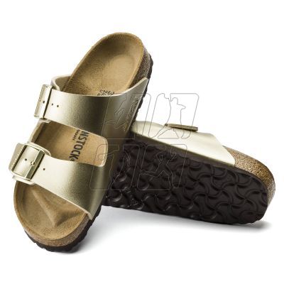 2. Klapki damskie Birkenstock Arizona Birko-Flor Gold złote regular szerokie (1016110)