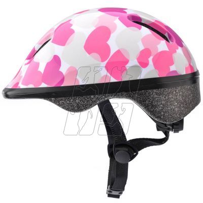 8. Kask rowerowy Meteor KS06 Hearts pink roz XS 44-48cm Jr 24818