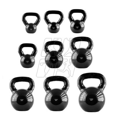 11. Kettlebell żeliwny pokryty winylem black HMS KNV20 