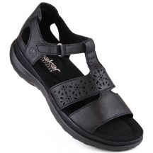 Skórzane komfortowe sandały Rieker W RKR668 czarne