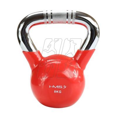 5. Kettlebell żeliwny uchwyt chrom radełkowany HMS KTC06 RED 