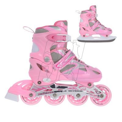 10. Łyżworolki Nils Extreme 2w1 Pink r.39-42 NH18366 A