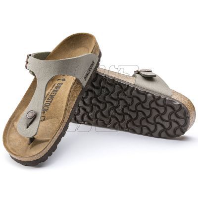 4. Japonki damskie Birkenstock Gizeh Stone Birko-Flor narrow na wąską stopę szare (0043393)