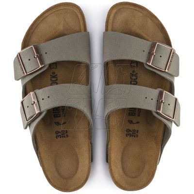 4. Klapki damskie/męskie Birkenstock Arizona Birko-Flor Nubuck Stone regular szerokie szare (0151211)