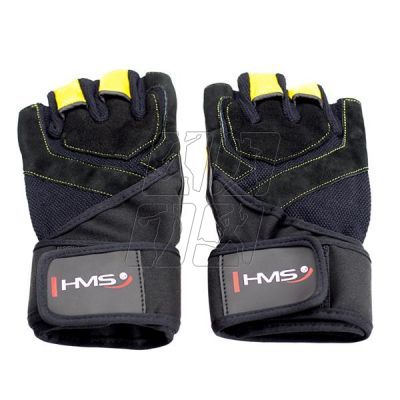 8. Rękawice na siłownię Black/Yellow HMS RST01 r.L