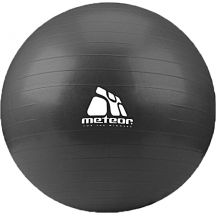 Piłka fitness Meteor czarna z dołączoną pompką