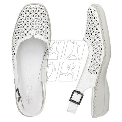 4. Skórzane komfortowe sandały Rieker W RKR665 białe
