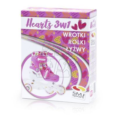 4. Wrotki-rolki-łyżwy regulowane Smj sport Combo Hearts 3w1 Led Jr HS-TNK-000011510