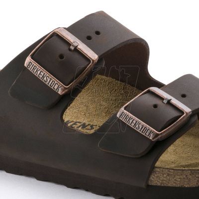 7. Klapki damskie/męskie brązowe Birkenstock Arizona Nubuk Habana narrow wąskie (52533)