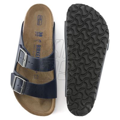 2. Klapki Birkenstock Arizona Soft Footbed Oiled Leather Narrow damskie/męskie Blue Niebieskie na wąską stopę olejowana skóra (1013644)