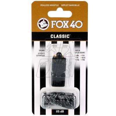 2. Gwizdek FOX Classic + sznurek 9901-0008 czarny