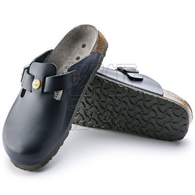 6. Chodaki damskie Birkenstock Boston ESD Blue skóra naturalna klapki narrow wąskie (0061388)