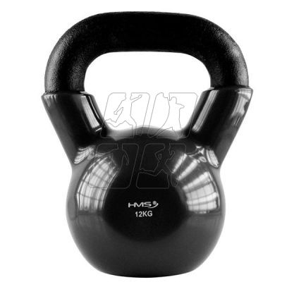 4. Kettlebell żeliwny pokryty winylem HMS KNV12 BLACK 