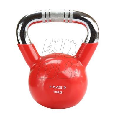 7. Kettlebell żeliwny uchwyt chrom radełkowany HMS KTC10 RED 