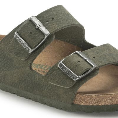 4. Klapki Birkenstock Arizona Vegan Microfaser Regular damskie-męskie Desert Dust Thyme na szeroką stopę wegańskie (1024550)