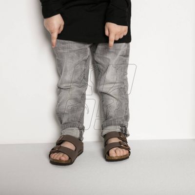 6. Klapki Birkenstock Arizona Kids Birko-Flor Nubuk Mocha narrow wąskie dziecięce młodzieżowe (0552893)