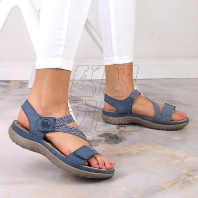 4. Komfortowe sandały Rieker W RKR587 niebieskie
