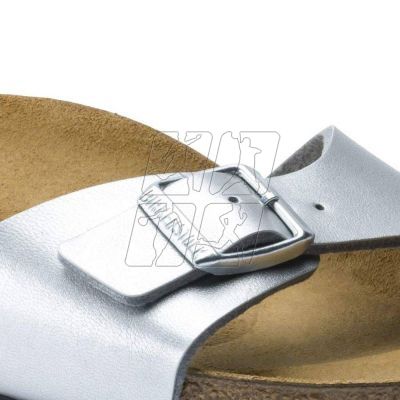 3. Klapki damskie Birkenstock Madrid Birko-Flor Silver srebrne regular szerokie (0040411)