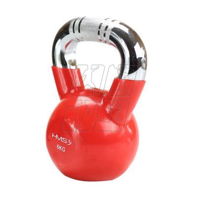 13. Kettlebell żeliwny uchwyt chrom radełkowany HMS KTC06 RED 