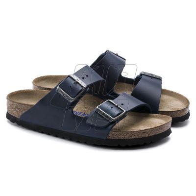 5. Klapki Birkenstock Arizona Soft Footbed Oiled Leather Narrow damskie/męskie Blue Niebieskie na wąską stopę olejowana skóra (1013644)