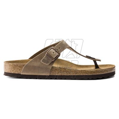 8. Japonki damskie Birkenstock Gizeh Oiled Leather Tabacco Brown Regular szerokie (0943811)