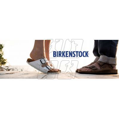 10. Klapki damskie/męskie brązowe Birkenstock Arizona Nubuk Habana narrow wąskie (52533)