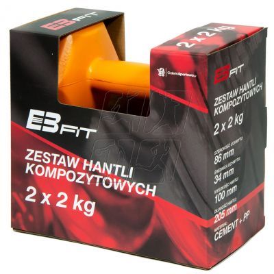 5. Zestaw hantli kompozytowych EB FIT 2x2kg pomarańczowe 1027029