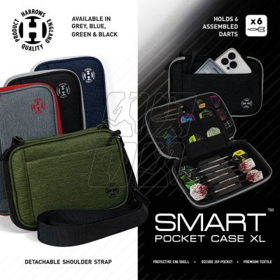 4. Pokrowiec na rzutki Harrows Smart Case 6 XL SmartcaseXL grey/red