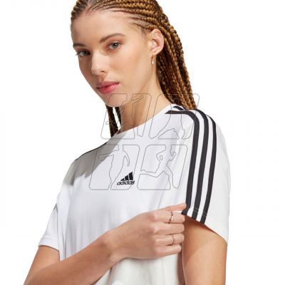 5. Koszulka adidas Essentials 3-Stripes Single Jersey Crop Top W HR4915