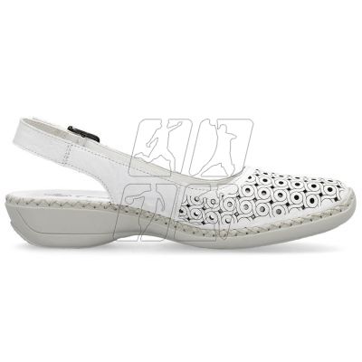 6. Skórzane komfortowe sandały Rieker W RKR665 białe