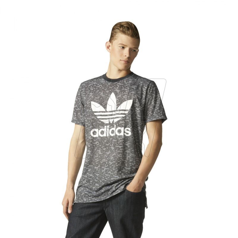 Koszulka adidas ORIGINALS Essentials Allover Print Tee M AY8360, kolor szary