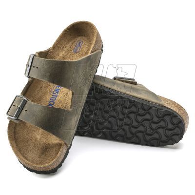 5. Klapki damskie/męskie Birkenstock Arizona Soft Footbed Oiled Leather Narrow Faded Khaki na wąską stopę olejowana skóra (1019377)