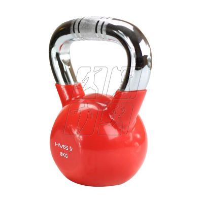 15. Kettlebell żeliwny uchwyt chrom radełkowany HMS KTC06 RED 