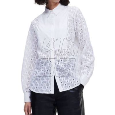 Koszulka Karl Lagerfeld KL Monogram Lace Bib Shirt W 220W1600