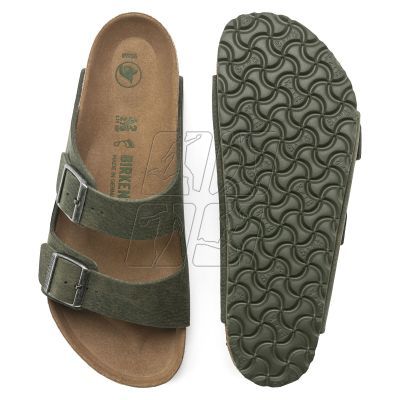 2. Klapki Birkenstock Arizona Vegan Microfaser Regular damskie-męskie Desert Dust Thyme na szeroką stopę wegańskie (1024550)