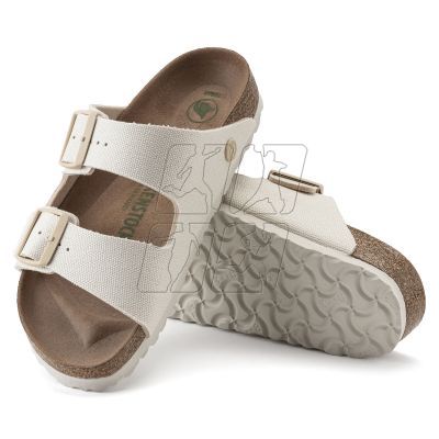 7. Klapki Birkenstock damskie Arizona Vegan Women Textile Narrow Eggshell na wąską stopę wegańskie (1022679)