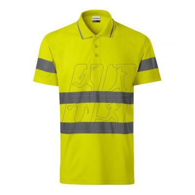 Koszulka polo Rimeck HV Runway M MLI-2V997 fluorescencyjny żółty