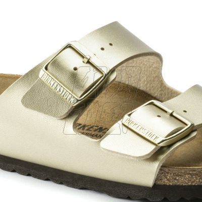 3. Klapki damskie Birkenstock Arizona Birko-Flor Gold złote regular szerokie (1016110)