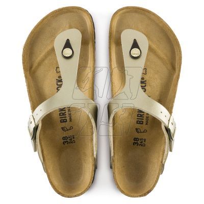 4. Japonki damskie Birkenstock Gizeh Birko-Flor Gold złote narrow wąskie (1016109)