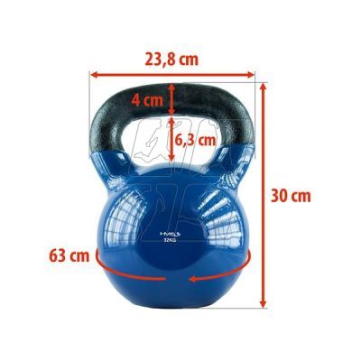 8. Kettlebell żeliwny pokryty winylem HMS KNV32 BLUE 