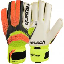 Rękawice bramkarskie marki Reusch model Re:pulse Prime G2 Ortho-Tec 36 70 901 783 w kolorze pomarańczowo-żółtym